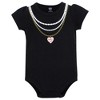 Hudson Baby Infant Girl Cotton Bodysuit, Pant and Shoe Set, Daddys Girl Necklace - 4 of 4