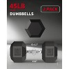 Coucheta 5-50 LB Hex Dumbbell Set of 2, Hand Weights Dumbbells Pair with Cast Iron Core, Rubber Encased Coating and Textured Carbon Steel Handle - 4 of 4