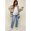 PinkBlush Olive Checkered Print Oversized Maternity Cardigan - 4 of 4