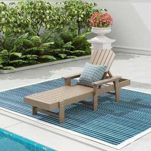 WestinTrends Dylan Adirondack Poly Reclining Chaise Lounge With Arms - 1 of 4