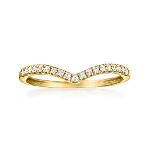 RS Pure by Ross-Simons 0.15 ct. t.w. Diamond Chevron Ring in 14kt Yellow Gold - 1 of 4