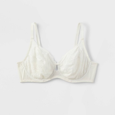 Women's Lace Unlined Bra - Auden™ White 44D