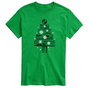Men's - Instant Message - Wood Planks Christmas Tree Short Sleeve Graphic T-Shirt - 1 of 4