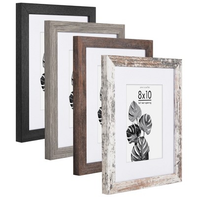 Americanflat Picture Frame Set With Mat - Perfect for Farmhouse Decor - 4 Pack