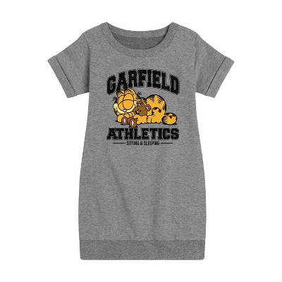 - Garfield - Sleeping Athletics Graphic Short Sleeve Fleece Dress
