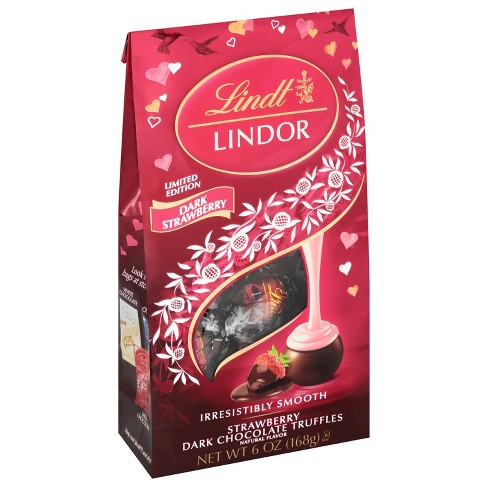 Lindor Valentine's Strawberry Dark Chocolate Truffles - 6oz : Target