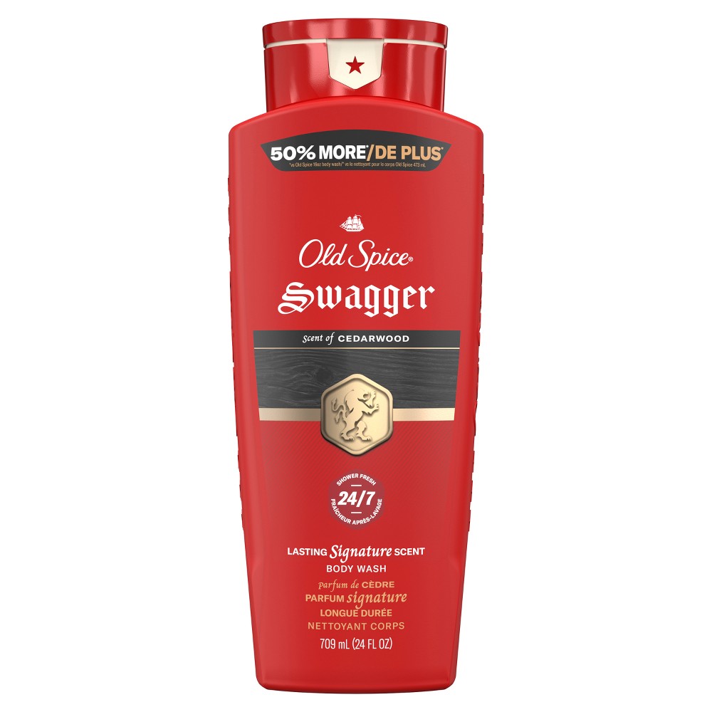 Photos - Shower Gel Old Spice Men's Swagger Scent of Confidence Body Wash - Cedar Scent - 24 fl oz: Basic Cleansing, Whole Body, For Normal and 