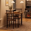 Dining Table Set, Kitchen Table and Chairs with Wine Rack, Wooden Dining Room Table Set for Small Space, Apartment, Rustic Brown - 2 of 4