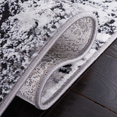Amelia Grey and Charcoal Abstract Square Area Rug