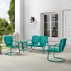 Ridgeland 4pc Outdoor Metal Conversation Set - Turquoise - Crosley - 2 of 4
