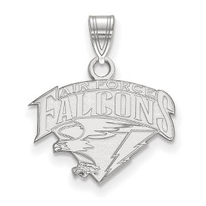 Black Bow Jewelry 14k White Gold United States Air Force Academy Fighting Falcons NCAA Small Pendant - 1 of 3