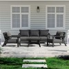 WestinTrends Avalon Outdoor 6-Piece Modular Sectional Patio Furniture Sofa Set, Black/Gray - 2 of 4