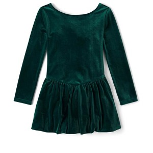 The Children's Place Girls Long Sleeve Velour Bubble Dress Green M (7/8) - 1 of 2