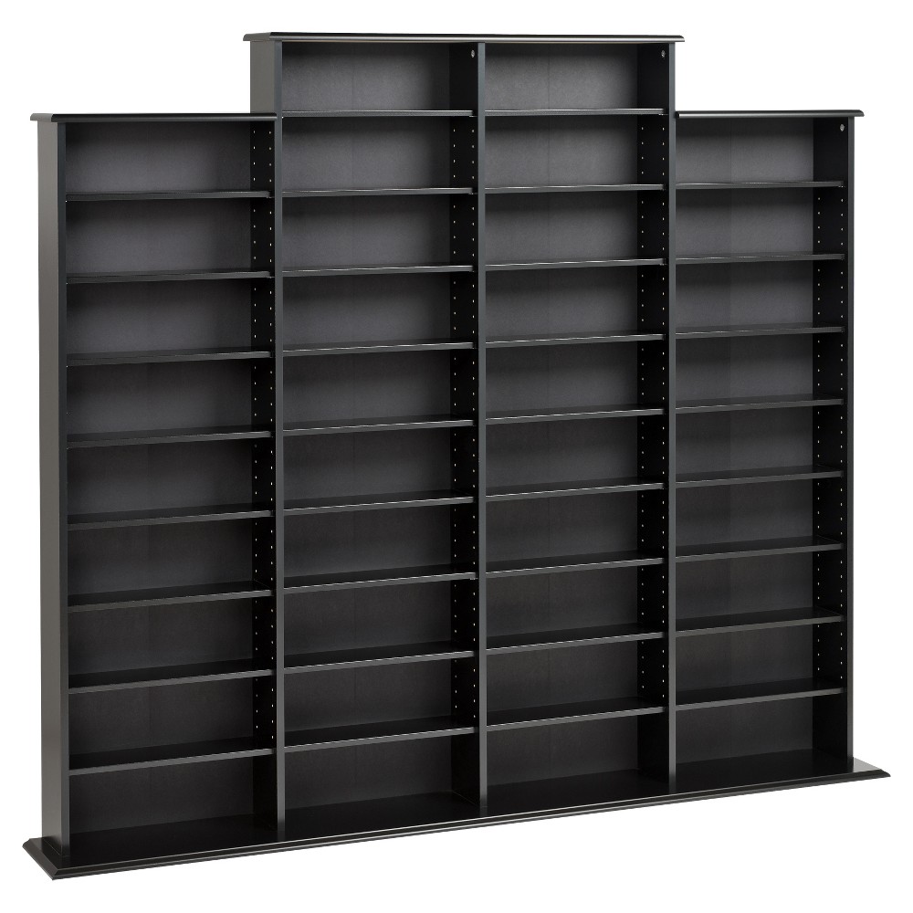 Photos - Display Cabinet / Bookcase Grant Media Storage Rack - Black - Prepac