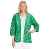 Collections Etc Floral Lacey Design Open Front Cardigan - 4 of 4