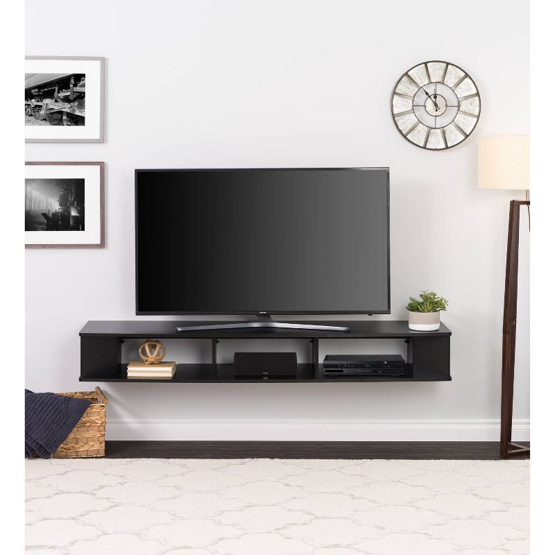 70&#34; Wall Mounted TV Stand for TVs up to 75&#34; Black - Prepac, 3 of 9