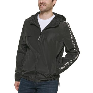 Calvin Klein Mens Taped Logo Sleeve Windbreaker Jacket - 1 of 1