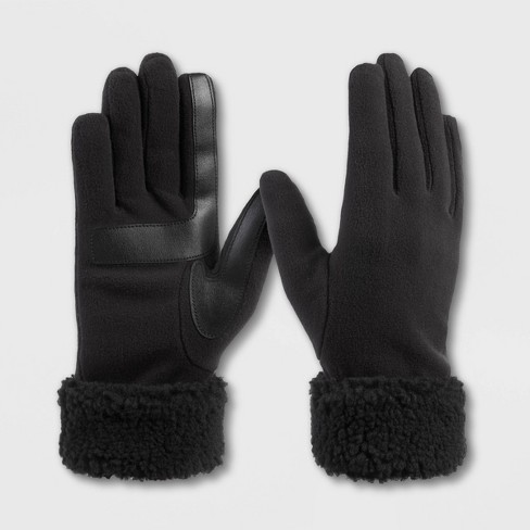 Isotoner Adult Recycled Berber Fleece Gloves - Black L/xl : Target