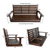 Fortune Candy Wooden Porch Swing 2-Seater Extra Large, Ergonomic Seat, Bench Swing with Hanging Chains, for Outdoor Patio Garden Yard - 3 of 4