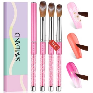 Saviland 3pcs Acrylic Nail Brush Set - Size 6/8/12, Professional Brushes (3 Piece Assortment) - 1 of 4