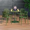 WestinTrends Playa 5-Piece Outdoor Indoor Metal Patio Dining Table Set With Stackable Patio Arm Chairs - 2 of 4