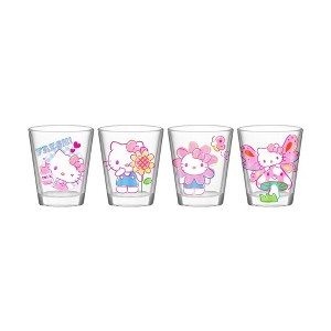 Silver Buffalo Hello Kitty Garden 4pc. 1.5oz. Mini Glass Set 4x1 - 1 of 1