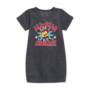 - SpongeBob SquarePants - American All Star Graphic Short Sleeve Fleece Dress - 1 of 4