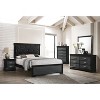 Vynxaria 1pc Modern Glam Black 2-Drawer Nightstand, Solid Wood, Crystal-Like Button Tufting, Classic Metal Pulls, Durable Build - 3 of 4