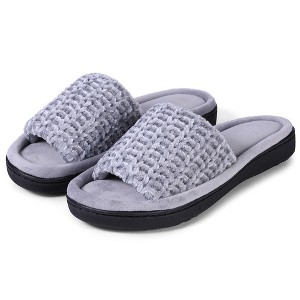 Roxoni Women's Chenille Upper Open Toe Slippers - 1 of 4