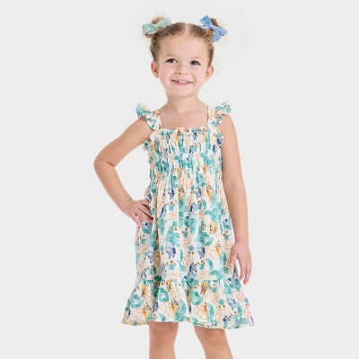 Toddler Girls' Bluey Woven Gauze Dress - Ivory