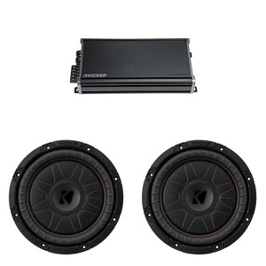 Kicker 10 Inch CVT Thin Woofer Includes Two 52CVT104 Package with 46CXA6605 Amplifier - 1 of 4
