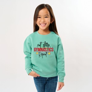 The Juniper Shop Eat Sleep Gymnastics Repeat Youth Sweatshirt - 1 of 4