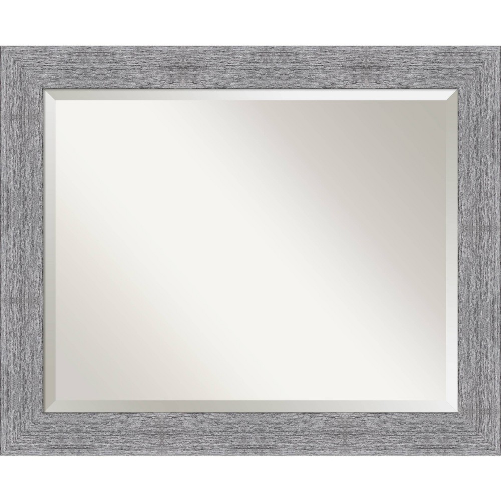 Photos - Wall Mirror 33" x 27" Bark Rustic Framed Bathroom Vanity  Gray - Amanti Art