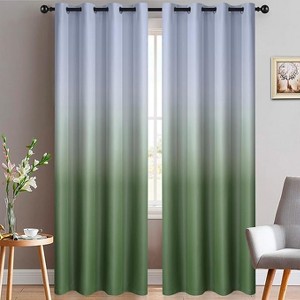 Yakamok Gradient Color Ombre Curtains ( Sage Green 52x96 Inch, Set of 2) - 1 of 1