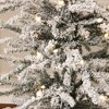 LuxenHome 4Ft Pre-Lit Snow-Flocked Artificial Christmas Tree with Warm White Lights & Burlap Base Green - 3 of 4