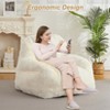 Giant Bean Bag Chair, Faux Fur Stuffed Bean Bag Couch with Filler, Bean Bag Chair for Adults, Big Lazy Sofa Floor Sofa with Handle - 3 of 4