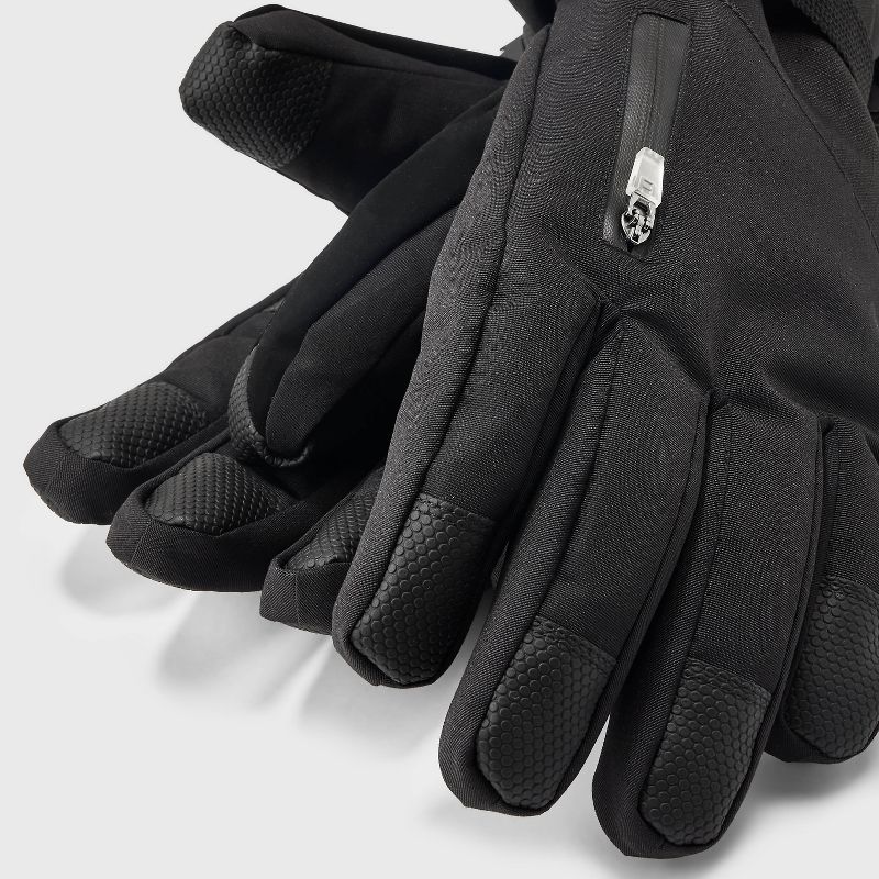 Men&#39;s Zip Pocket Repstop Ski Gloves - Goodfellow &#38; Co&#8482; Black, 3 of 5