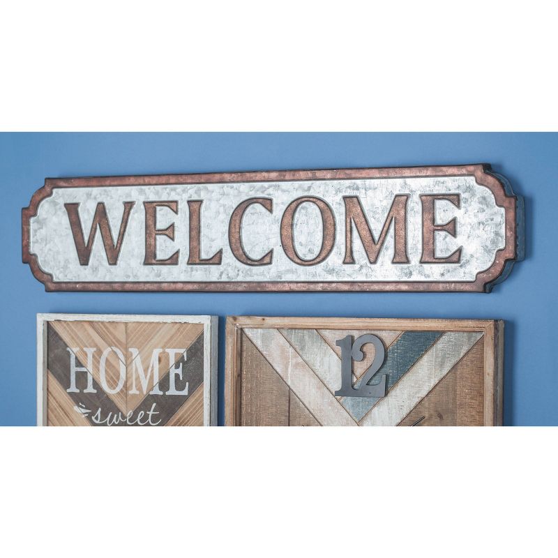 Metal Sign Welcome Wall Decor Brown - Olivia &#38; May, 2 of 7