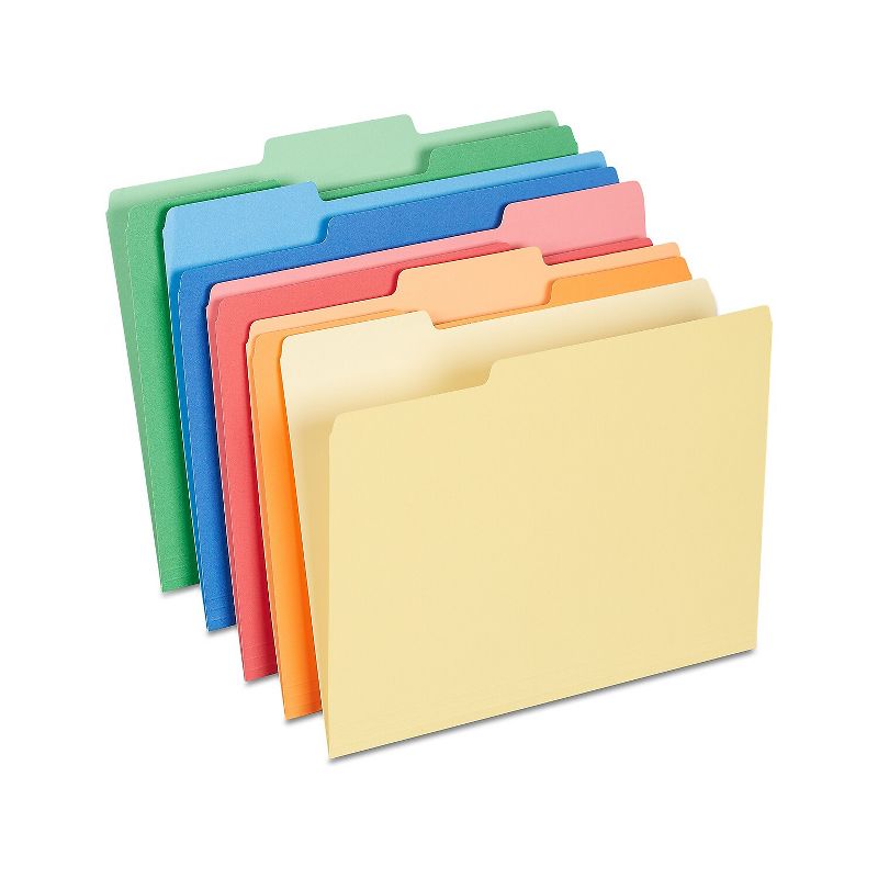 Staples Heavyweight File Folders 1/3-Cut Tab Letter Size Assorted Colors 50/Box (ST18363-CC) 810351, 1 of 10