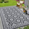 Outdoor Rug Waterproof UV Resistant Plastic Straw Rug, Modern Reversible Patio Carpet - 3 of 4