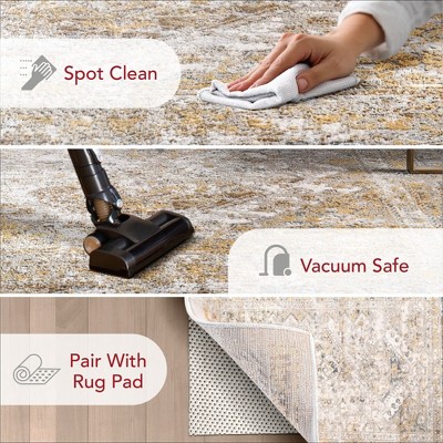 Nuloom Gold and Beige Vintage Medallion Runner Rug