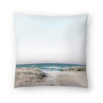 Lonely Beach With Dried Grass By Tanya Shumkina Throw Pillow - Americanflat Coastal