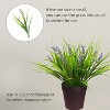 Attop 12 Bundles Artificial Plants Outdoor Fake Monkey Grass with Flowers for Pot UV Resistant Plant Decor Grass with Flowers - 4 of 4