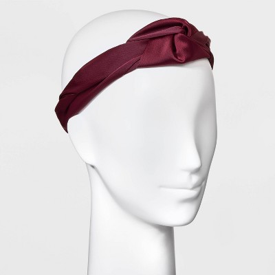 Satin Topknot Headwrap - A New Day™ Burgundy