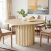 MAYEERTY Round Dining Table, 43.3" Farmhouse Kitchen Table with Metal Base for 4 - 2 of 4