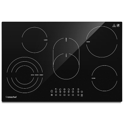 30 Inch cooktop,8500 Watt 5 Stoves,9-section heating Burner,Timer function,Waste heat alarm,Touch control,Scratch-resistant vitro ceramic glass