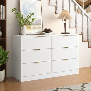 MOEPISY Simply Modern 6-Drawer Dresser, Chest of Drawers for Bedroom, Living Room, Hallway, and Entryway - 1 of 4