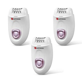 Dartwood Epilator for Women - Cordless, Rechargeable Hair Removal Device with 2 Speed Settings for Full Body Grooming (3 Pack)