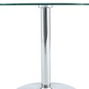 Gulches 35" Modern Round Dining Table, Transparent Tempered Glass Top with Silver Metal Legs, 4-6 Seater for Home/Meeting Rooms - 3 of 4