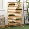 Okak Slim Privacy Screen Planter with Trellis for Climbing Vines in Small Patios + Self-Draining Design - 4 of 4